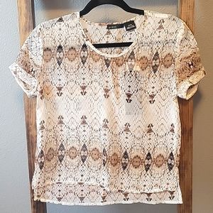 NWT Printed Chiffon Blouse